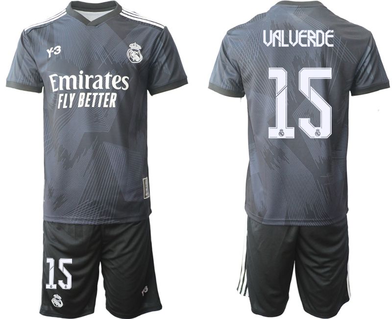 Men 2022-2023 Club Real Madrid Cuarta Camiseta Y3 de black #15 Soccer Jersey->real madrid jersey->Soccer Club Jersey